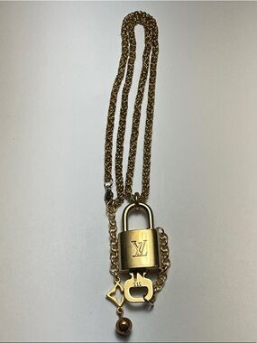 Louis Vuitton Brass Padlock and Key #313 Put on a chain.